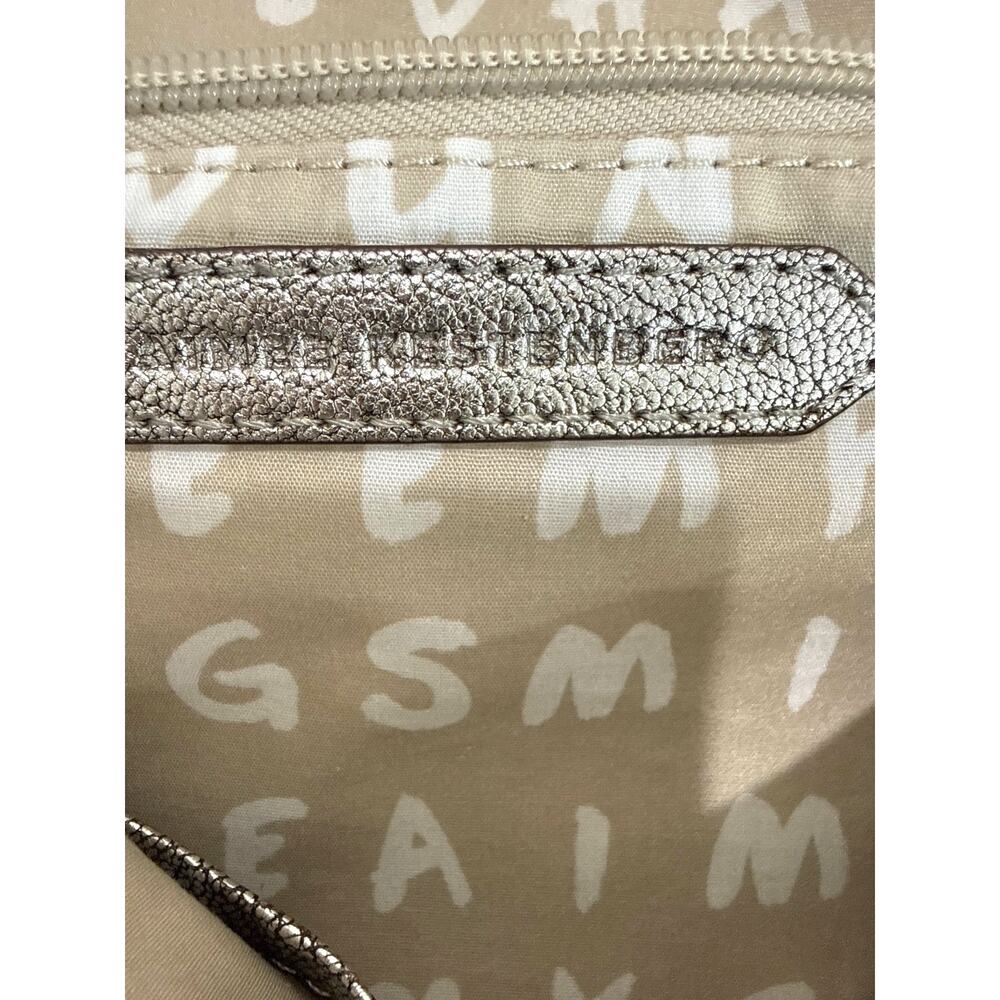 Aimee Kestenberg Fifth Avenue Pewter Pebbled Leather Convertible Shoulder Bag - Picture 11 of 12